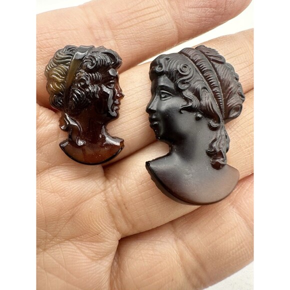 Vintage Unmounted Glass Carved Cameo Lot - Picture 1 of 4